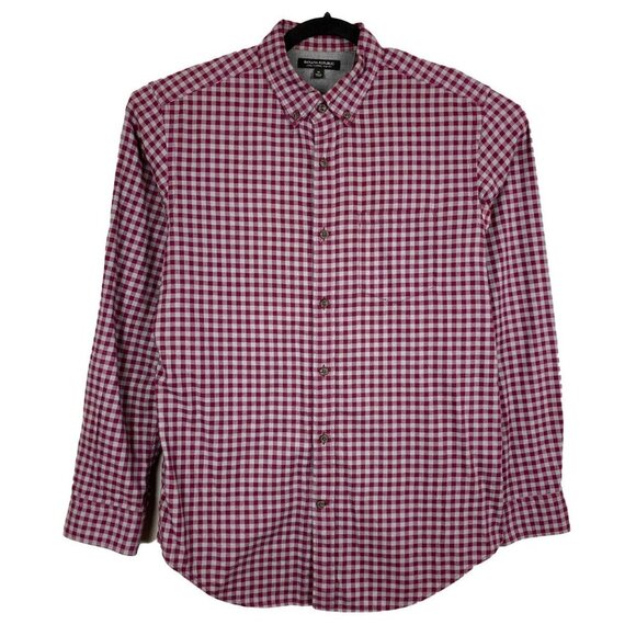 Banana Republic Other - Banana Republic Luxe Flannel Slim Fit Shirt Medium Plaid Long Sleeve Red Gray
